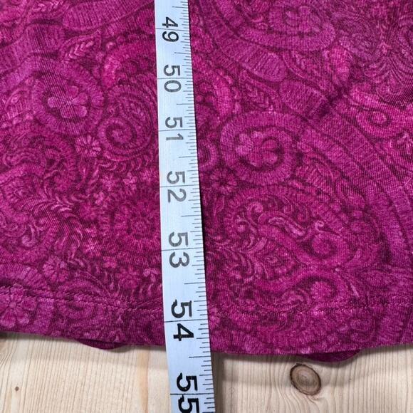 Soft Surroundings Dress Women M Burgundy Jersey Stretch A-Line 3/4 Sleeve V-Neck - Picture 11 of 12